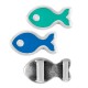 Enameled Zamak Slider Fish 16x9mm Ø5.2x2.2mm