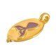 Enameled Zamak Charm Oval with Mermaid Tail 13x21mm