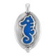 Charm Ovale en Zamak Émaillé avec Hippocampe 13 x 21 mm