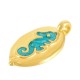 Charm Ovale en Zamak Émaillé avec Hippocampe 13 x 21 mm