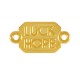 Conector Esmaltado de Zamak con Chapa «Love Luck» y ojo Turco 14 x 10 mm