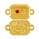 Enameled Zamak Connector Tag “LOVE LUCK HOPE” 14x10mm