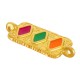 Conector de Metal Zamak Rectangular con Rombos Esmaltados 12x20mm