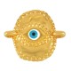 Enameled Zamak Connector Oval with Evil Eye 13x16mm