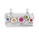 Colgante de Metal Zamak Rectangular con Círculos y Esmalte 34x17mm