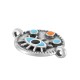 Enameled Zamak Connector Round with Evil Eye 15mm