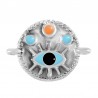 Placcato argento antico 999°/ Azzurro/ Arancione chiaro/ Nero