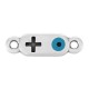 Enameled Zamak Connector Tag with Cross Evil Eye 12x5mm