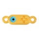 Enameled Zamak Connector Tag with Cross Evil Eye 12x5mm