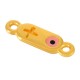 Enameled Zamak Connector Tag with Cross Evil Eye 12x5mm