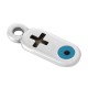 Enameled Zamak Charm with Cross Evil Eye 12x5mm