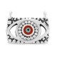 Enameled Zamak Charm Rectangular with Evil Eye 22x14mm