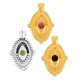 Enameled Zamak Charm Oval with Evil Eye 17x21mm