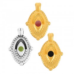 Charm Ovale en Zamak Émaillé avec œil Maléfique 17 x 21 mm
