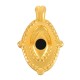 Enameled Zamak Charm Oval with Evil Eye 17x21mm