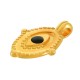 Colgante de Metal Zamak Ovalado con Ojo Esmaltado 17x21mm