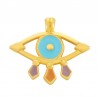 Plaqué or 24 carats / Bleu clair / Violet vintage / Moutarde