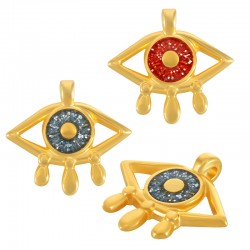 Charm en Zamak Émaillé œil Maléfique 22 x 16 mm