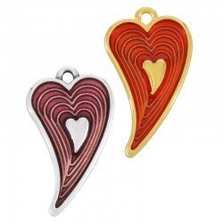 Pendentif cœur en Zamak Émaillé 18 x 29 mm