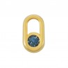Plaqué or 24 carats/Bleu pailleté
