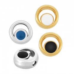 Ciondolo Scorrevole in Zama Smaltata a Forma di Cerchio 10 mm Ø 2.2 mm