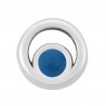 Argent 999° plaqué antique/ bleu céruléen