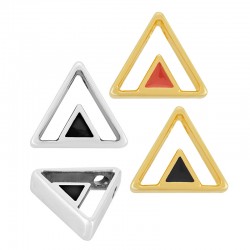 Enameled Zamak Pendant Triangle with Evil Eye 15x13mm Ø2.2mm