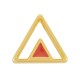 Enameled Zamak Pendant Triangle with Evil Eye 15x13mm Ø2.2mm