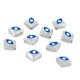 Enameled Zamak Bead Flat Rhombus with Evil Eye 8mm Ø0.9mm