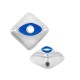 Perle en Zamak Émaillé. Forme Losange plat avec œil Maléfique. 8 mm Ø0.9 mm