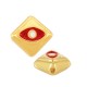 Enameled Zamak Bead Flat Rhombus with Evil Eye 8mm Ø0.9mm
