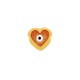 Enameled Zamak Bead Heart with Evil Eye 9mm Ø2.2mm