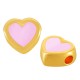 Enameled Zamak Bead Heart 9mm Ø2.2mm