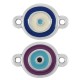 Enameled Zamak Connector Round with Evil Eye 12mm