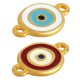 Enameled Zamak Connector Round with Evil Eye 12mm