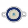 Plaqué argent antique 999° / Bleu marine / Ivoire / Bleu ciel