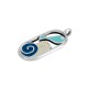 Breloque Ovale en Zamak Émaillé avec Vagues et Poissons 13 x 24 mm