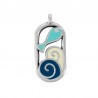 Argent antique plaqué 999° / Howlite turquoise / Ivoire / Céruléen
