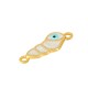 Enameled Zamak Connector Shell with Evil Eye 10x20mm