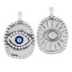 Enameled Zamak Charm Oval with Evil Eye 13x16mm