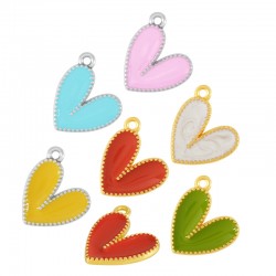 Charm cœur en Zamak Émaillé 15 mm