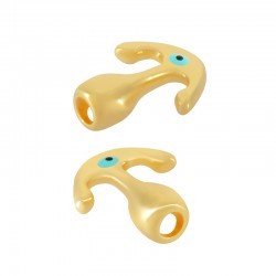 Enameled Zamak Clasp Anchor with Evil Eye 14x17mm Ø3.2mm