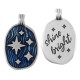 Ciondolo Ovale in Zama Smaltata Shine Bright con Stelle 14X19 mm