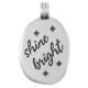 Ciondolo Ovale in Zama Smaltata Shine Bright con Stelle 14X19 mm