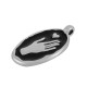 Enameled Zamak Charm Oval with Hand Heart 12x21mm