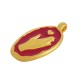 Enameled Zamak Charm Oval with Hand Heart 12x21mm