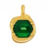 24K Gold Plated/ Transparent Green