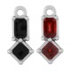 Enameled Zamak Charm Rhombus & Rectangular 9x17mm