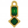 24K Gold Plated/ Transparent Green
