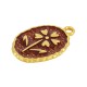 Charm Ovale en Zamak Émaillé « LA VIE » avec Fleur 15 x 20 mm